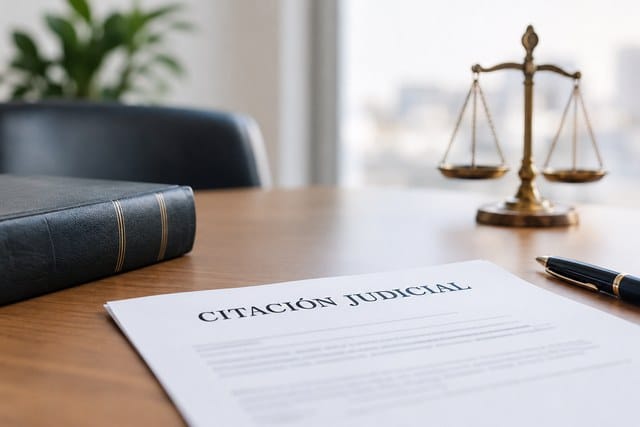Citación judicial y asesoramiento jurídico en un despacho de abogados.